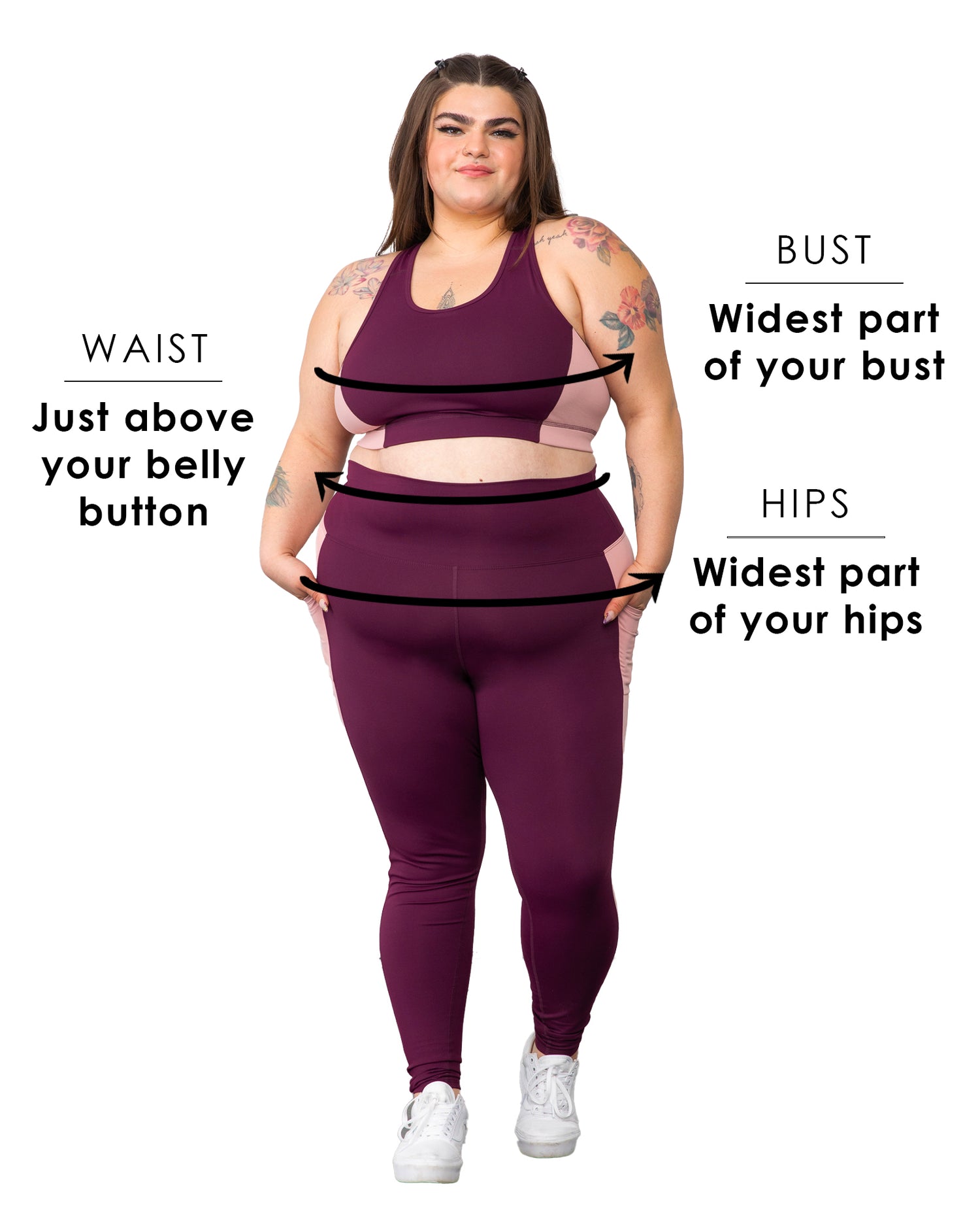 Plus size model how to get measurements for plus size womens activewear