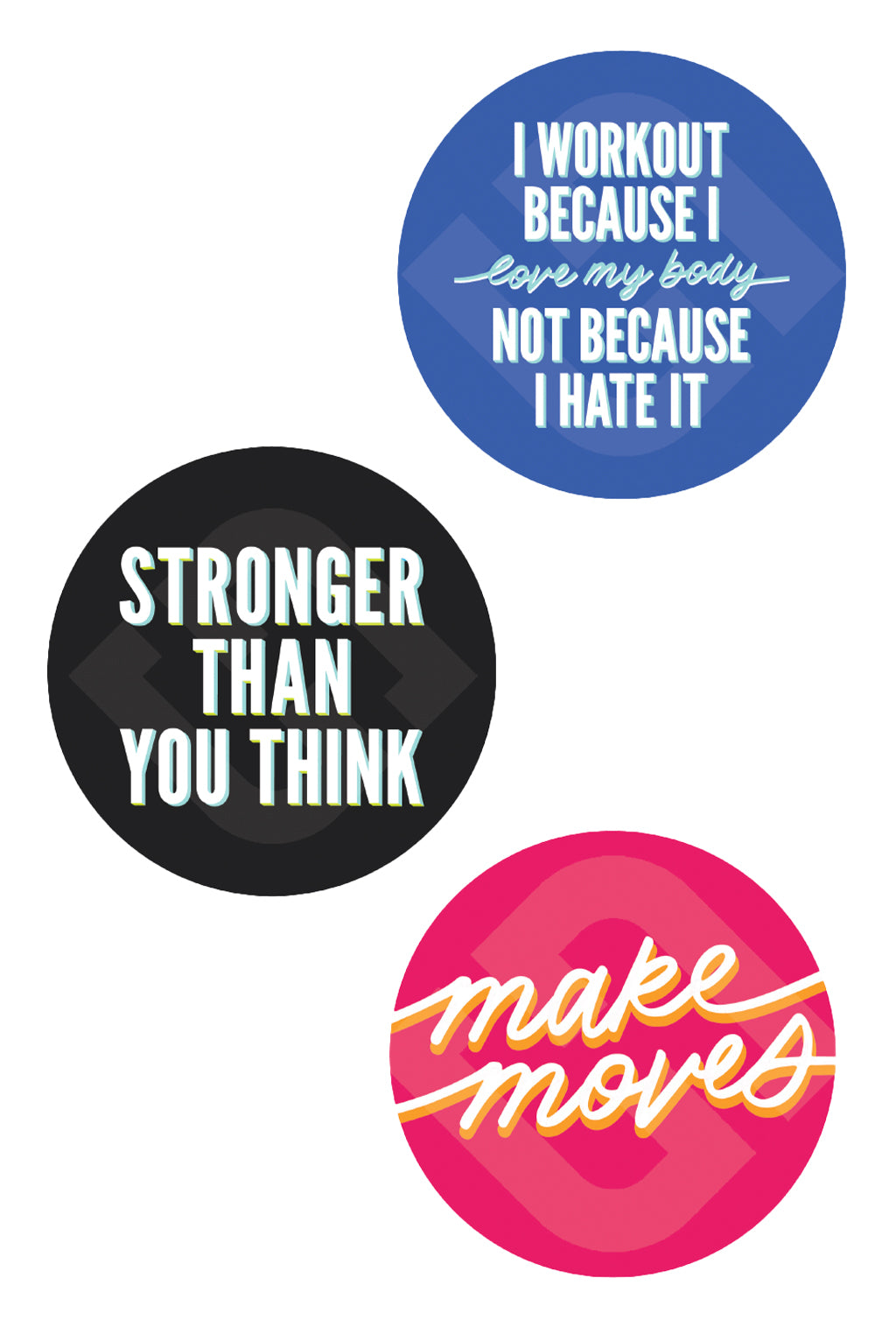 Sticker 3 pack of body positive fitness inspo by Plus Size Activewear Brand Superfit Hero