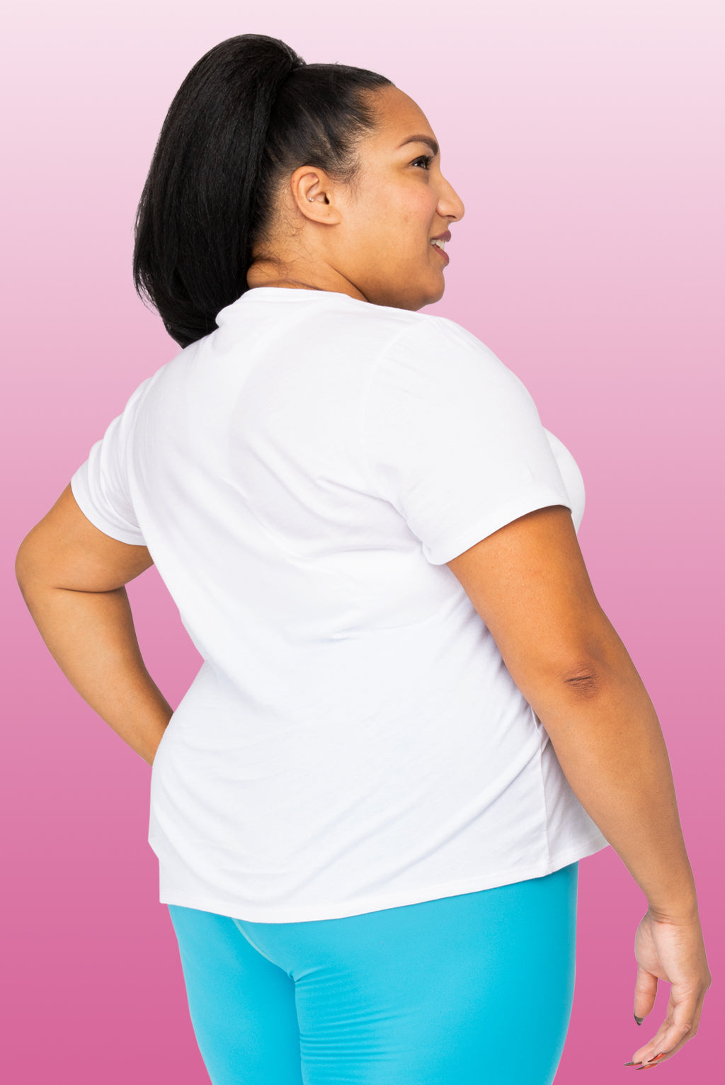 White Cotton Graphic Tee "Self Love", Valentines Day, Galentines Day, Plus Size, back