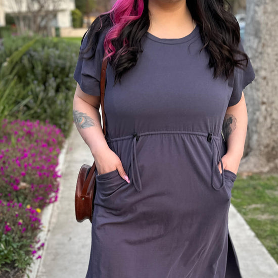 Video of the Periwinkle Plus Size Flutter Sleeve Dress by Superfit Hero