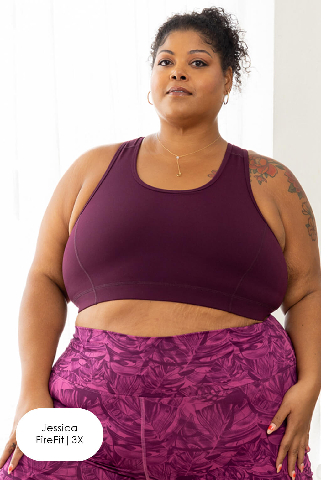 compression sports bra for plus size women, burgundy